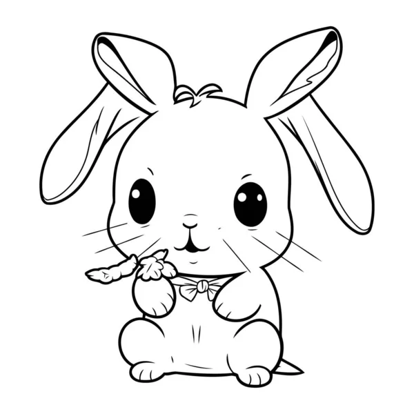Paskalya Yumurtalı Tavşan Boyama Kitabı Veya Sayfa Için Vektör Illüstrasyonu — Stok Vektör
