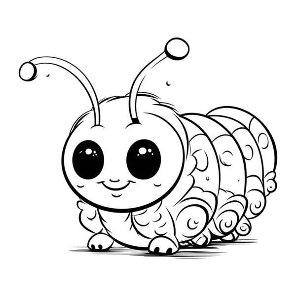 Cute Cartoon Caterpillar Vector Illustration Caterpillar — Stock Vector