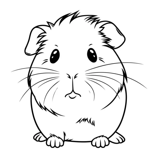 Illustration Von Niedlichen Hamster Auf Weißem Hintergrund Malbuch — Stockvektor