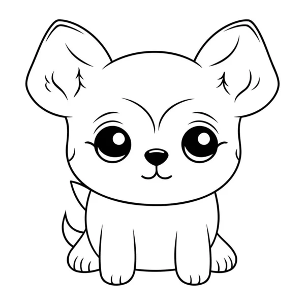 Lindo Chihuahua Perro Dibujos Animados Vector Ilustración Diseño Gráfico — Vector de stock