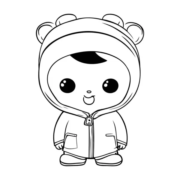 Pequeno Urso Bonito Desenho Animado Vetor Ilustração Gráfico Design Vetor — Vetor de Stock