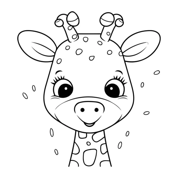 Coloring Book Children Giraffe Coloring Page — Stock Vector
