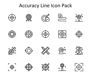 Doğruluk konusuna odaklanmış 20 satır biçiminde vektör illüstrasyon seti.