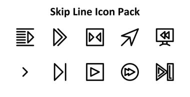 Bold Outline tarzında 10 simge içeren bu set, modern arayüz kullanımı için Skip 'in çekirdek ögelerini kapsar.