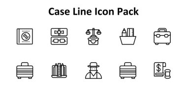 Dava temasına dayanan 10 ölçeklenebilir İnce Çizgi tarzı simge. Temiz ve profesyonel tasarım için mükemmel..