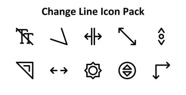 Temiz Kalın Taslak biçiminde dizayn edilmiş 10 vektör simgesi. Değişimden ilham alınarak, UI / UX tasarımı için mükemmel.