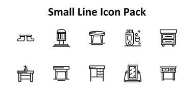 Küçük kavramları temsil eden 10 eşsiz İnce Satır biçiminde simge içeren temalı simge seti.