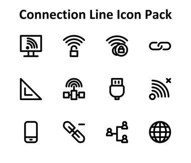 Bağlantı temasına dayanan 12 ölçeklenebilir Outline tarzı simge. Temiz ve profesyonel tasarım için mükemmel..