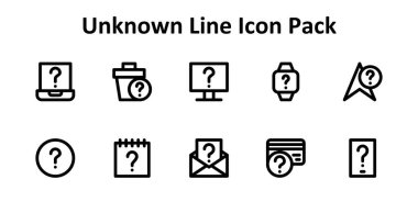Bilinmeyen 'e dayanan 10 Kalın Taslak simgesi içeren en küçük simge seti. Gösterge panelleri ve mobil tasarım için ideal.