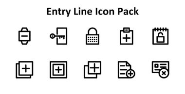 Giriş etrafında 10 Kalın Taslak biçimli simge içeren indirilebilir vektör paketi indirilebilir. Basit, temiz ve kullanımı kolay..