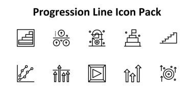 Progresyon etrafında İndirilebilir 10 İnce Çizgi Stili simge paketi indirilebilir. Basit, temiz ve kullanımı kolay..