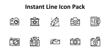 Anında merkezli 10 adet İnce Çizgi tarzı ikon koleksiyonu. Yaratıcı, teknolojik veya iş projeleri için ideal.