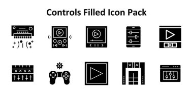 Konsepti temsil eden 10 adet Solid Doldurulmuş Biçim simgesinden oluşan temalı simge seti.