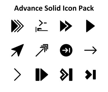 Advance çevresinde 12 adet doldurulmuş simge paketi. Web siteleri, uygulamalar ve dijital projeler için uygundur.