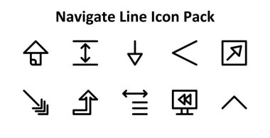 Navigate etrafında 10 kalın dış hat tarzı simge paketi. Web siteleri, uygulamalar ve dijital projeler için uygundur.