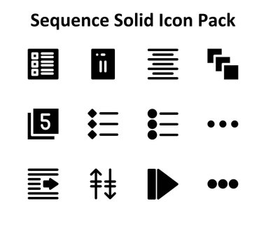 Sıralama temasına dayanan 12 simge Doldurulmuş stil koleksiyonu. Dijital ve yaratıcı kullanım için ideal.