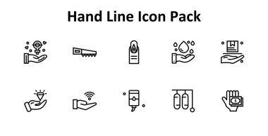 El kavramlarını temsil eden 10 eşsiz İnce Satır biçiminde simge içeren temalı simge seti.