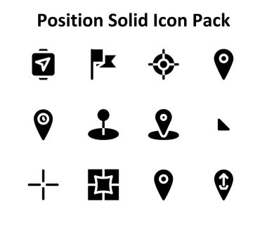 Konum temasına dayalı 12 ölçeklenebilir Doldurulabilir simge. Temiz ve profesyonel tasarım için mükemmel..