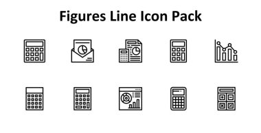 Figures etrafında 10 simge içeren modern simge paketi, İnce Çizgi biçiminde oluşturuldu. Arayüzler ve dijital ürünler için tasarlandı.