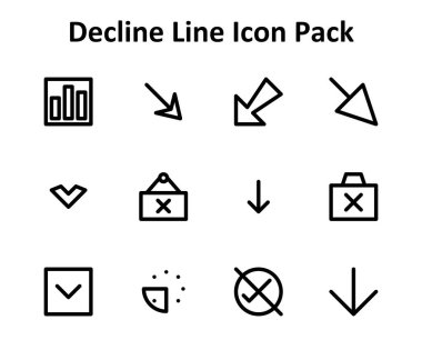 Bu simge paketi tutarlı bir Outline tasarım tarzında reddi temsil eden 12 vektör simgesini içerir.