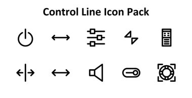 Kontrol etrafında 10 Kalın Taslak biçimli simge paketi. Web siteleri, uygulamalar ve dijital projeler için uygundur.