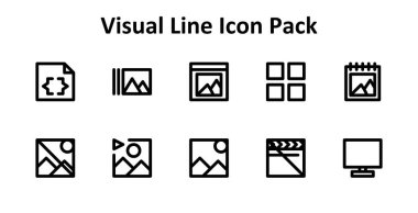 Görsel temaya dayanan Kalın Dış Hatlar tarzında 10 simge koleksiyonu. Dijital ve yaratıcı kullanım için ideal.