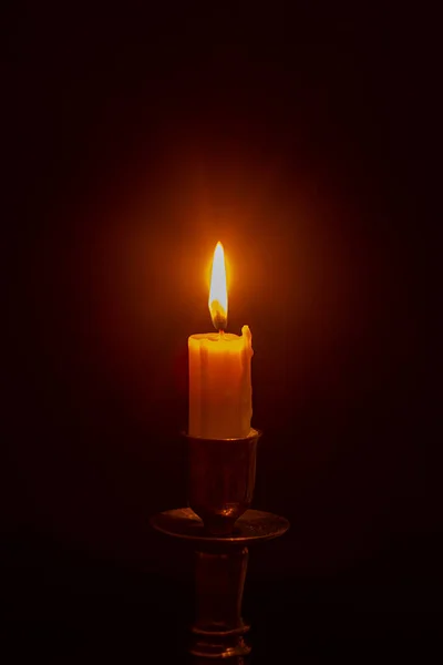 검정색 배경에 촛불을 레코딩 — 스톡 사진