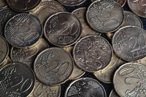 Euro Moyers Sur Fond Noir Coupures Cents Concept Ralentissement Économique — Photo