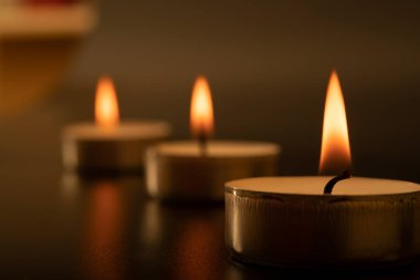 Close-up of burning candlesLots of burning candles on the table. Day of Remembrance