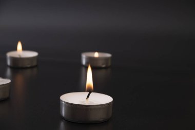 Close-up of burning candlesLots of burning candles on the table. Day of Remembrance