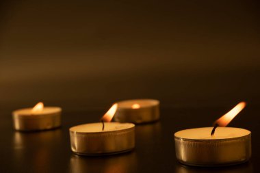 Close-up of burning candlesLots of burning candles on the table. Day of Remembrance