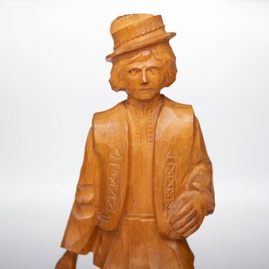 Transcarpathian national figurine Hutsul with trembito