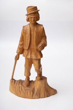 Transcarpathian national figurine Hutsul with trembito