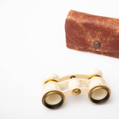 Opera theater binocularsAntique theater binoculars on a white background
