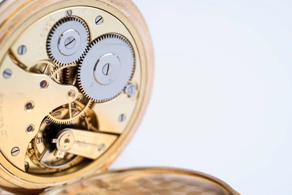 Het Proces Van Het Repareren Van Een Mechanisch Horloge Klokwerk — Stockfoto