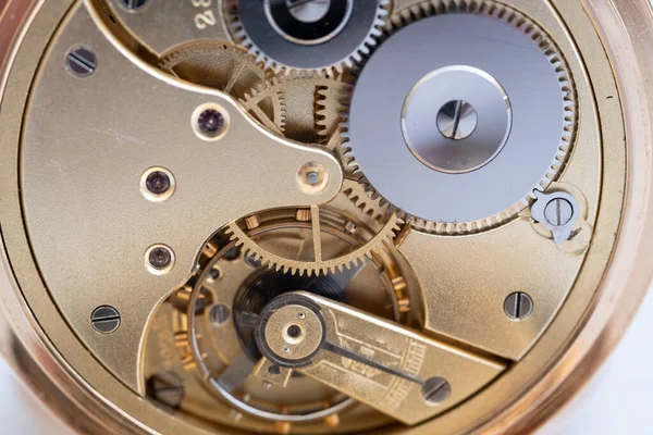 Het Proces Van Het Repareren Van Een Mechanisch Horloge Klokwerk — Stockfoto