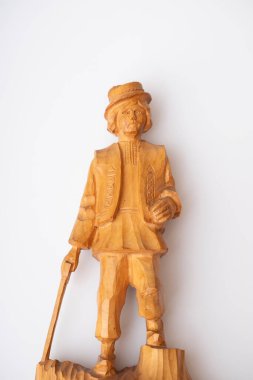 Transcarpathian national figurine Hutsul with trembito