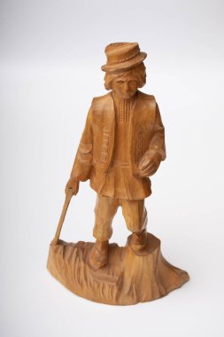 Transcarpathian national figurine Hutsul with trembito