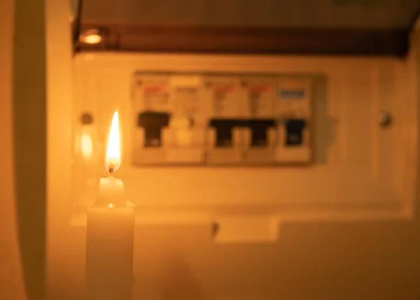 Διακόπτες Κεριών Και Ηλεκτρικοί Διακοπή Ρεύματος Διακοπή Ρεύματος — Φωτογραφία Αρχείου