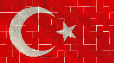 Türk bayrağı. Bayrak gerçek kumaşın dokusuna sahip..