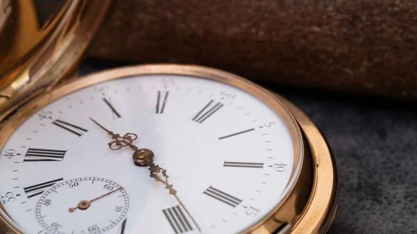 Vintage Gold Pocket Watch Longines Isolated White Background — 图库照片