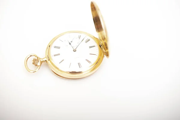 2023 Lwowska Ukraina Vintage Złoty Zegarek Kieszonkowy Longines Izolowane Białym — Zdjęcie stockowe