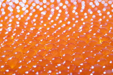 Texture photo of red caviar close up
