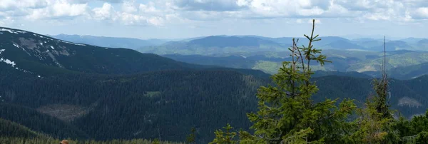 喀尔巴阡山全景 在海拔1800米的高空拍摄的照片 — 图库照片