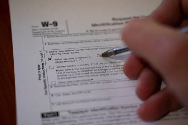 stock image Tax Form W-9 Request for Taxpayer Identification Number and Certification, business concept.