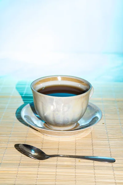 Вид Сверху Травяного Чая Чашке Чашке Мраморе Английский Завтрак — стоковое фото