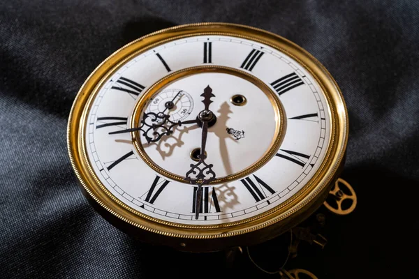 Vintage Clock Hands Close View Clock Face Historical Watches Golden — Photo