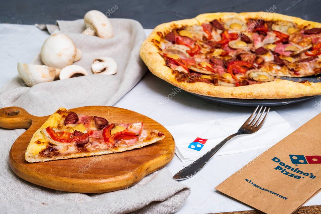 09/16/2023 Lviv. Ukraine.Domino's pizza.The most delicious and high quality pita.