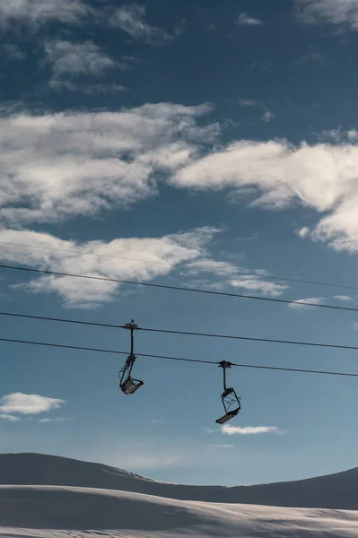 stock image rope cableway at winter hill, travel scene