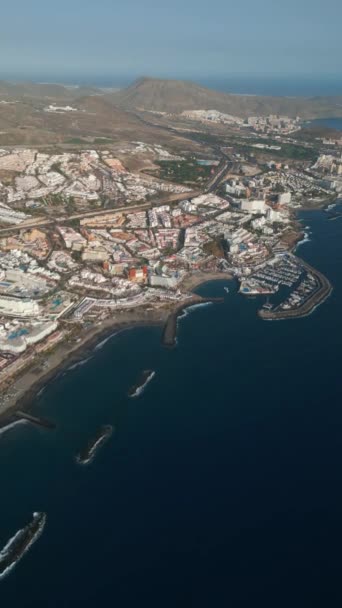 Costa Oceânica Iates Barcos Porto Água Azul Costa Adeje Tenerife — Vídeo de Stock